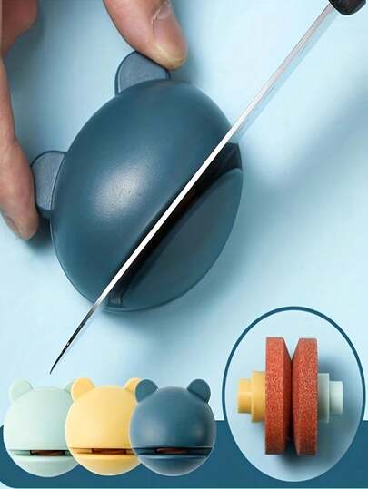 2pcs Cartoon Frog Sharpening Stone | Portable Knife & Scissor Sharpener, Suitable For Outdoor Camping, Plastic Material