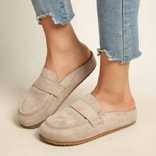 New Women Flat Sandals, Minimalist Backless Loafer Mule Slip-On Casual Shoes, Spring/Summer - Khaki - View 4