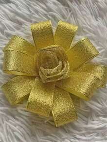 Metallic Gold & Silver Shiny Ribbon, Glossy Satin Ribbon, Holiday Gift Bow / Handmade DIY Versatile Holiday Gift Packaging Decorative Ribbon - Ribbons - View 3