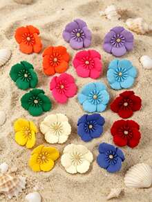 Betykuku Juego de 6 pares de aretes de metal con diseño floral bohemio, regalos perfectos para damas y niñas, adecuados para uso diario, fiestas y salidas - Multicolor - Ver 19