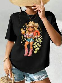 Women T-Shirts - Black - View 2