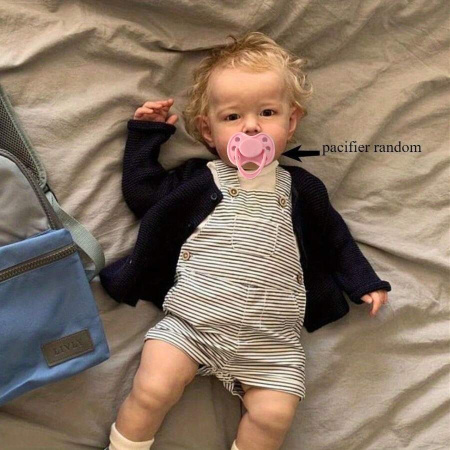 Realistic 70 CM Big Size Reborn Baby Doll With Hand-Painted Skin And Visible Veins, 28 Inch Alive Soft Vinyl Newborn Bebe Cute Play House Toy Birthday Gift (Some Parts Random, Including Pacifier, Bottle, Diaper And Clothes Set) - Đen và trắng - Xem 1