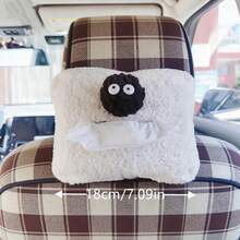 1pc Coal Pattern Car Seat Back Paper Towel Box, Cute Coal Gas Car Tissue Box, Car Decor - 1 Lump Of Coal - View 4
