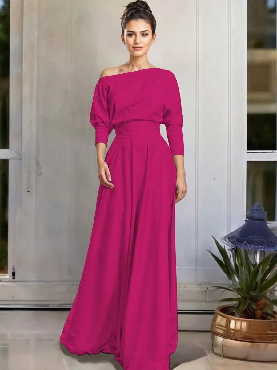 Vestido Largo Elegante Moda Casual Anastacia - Fucsia - Ver 1