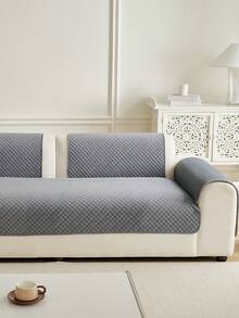 1pc Solid Color Ultrasonic Sofa Cover, Pet-Friendly, Durable, Suitable For All Seasons, Holiday Decor Furniture Protection, Fits 1/2/3/4 Seater Sofa Armrest Backrest - Grey - View 6