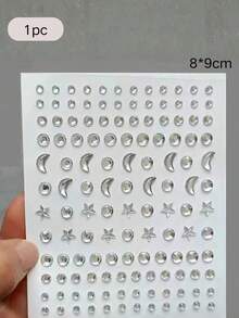 1pc Music Festival Essential! Face Rhinestones + Star Moon European And American Style Stage Makeup Jewel Stickers, Create Atmosphere For Stage Makeup - Multicolor - View 7