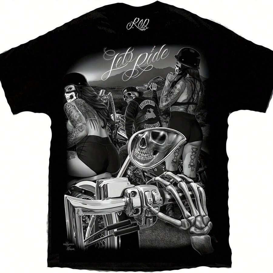 Ride Or Die Mayans Y Biker Chicks Motorcycle D Gonzales DGA T Shirt - hình dạng - Xem 1