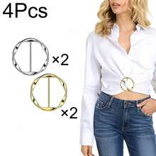 1pc/3/4/5pcs T-Shirt Round Shirt Clips, Clothing Knot Clips, Scarf Buckle Set Alloy Round Clothing Decoration For Women And Girls, Multi-Functional Clothing Accessories Buttons, Round Shirt Knot Buckles, Belt Scarf Adjustment Buckles, Suitable For Shirts, Scarves And Belts Multi-Purpose Accessories, Scarf Buckles, Shirt Tie Clips, Women's Dress Accessories Decoration Jewelry Gifts - Multicolor - View 20