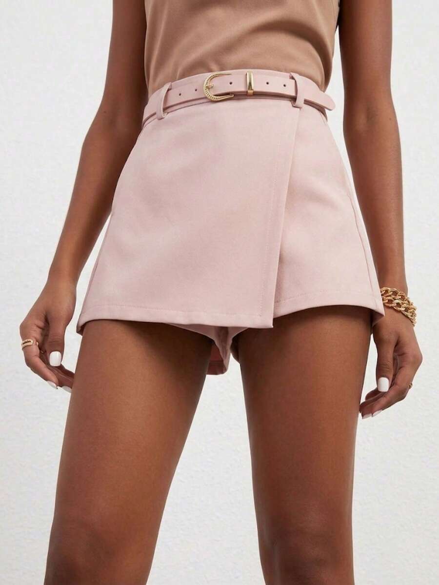 SMILE CHIC 2026 Summer New Elegant Commuter Casual Skirt Pants, Anti-Flashing, Comfortable Breathable Versatile, Suitable For Daily And Holiday Outings (Belt Not Included) - Pink - View 1