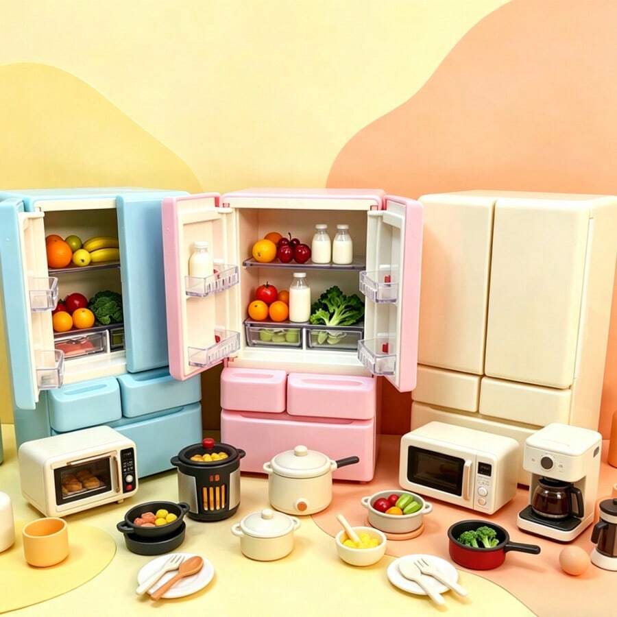 1pc Mini Fridge Model Room Decor, Miniature Scene Fridge Decoration. No Power Needed, Suitable For 14 Years Old And Above