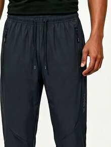 AHTELB Pantaloncini 3/4 da uomo in seta di ghiaccio con tasche con cerniera antifurto e design stampato, tessuto in seta di ghiaccio ad alta elasticità, asciugatura rapida e traspirante, adatto per sport, fitness, abbigliamento casual estivo, ottimo regalo per amici, mariti, fidanzati - Blu - Visualizzare 3