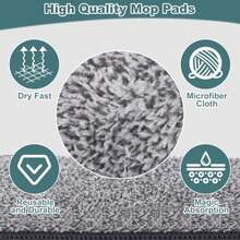 Flat Mop With 3 Pads, Microfiber Mops For Floor Cleaning Adjustable Handle 29-49, Dust Mop For Hardwood Floors, Wet Dry Use On Laminate Wood Tile Vinyl Wall Mopping Bathroom Kitchen Household Supplies - 灰色的 - 查看 7