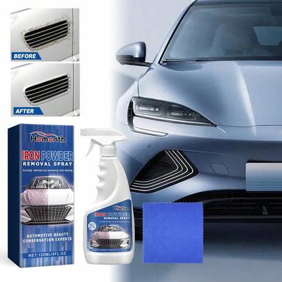 Iron Powder Remover Spray, Quickly Dissolves Rust, Highly Effective Rust Removal And Prevention, Specifically For Automotive Bodies/Metal Surfaces, 120ml Portable Size, Dual-Use Rust Remover For Both Household And Industrial Applications.