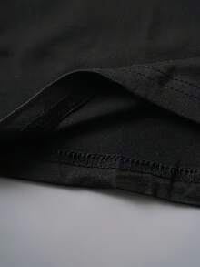 Women's Short-Sleeved T-Shirt With Round Neck And "Hi" Lettering On Both Sides, Casual And Sporty, For Spring And Summer. - Black - View 5