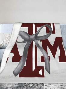 Texas A&M Merch Aggies Throw Blanket Warm Blankets Breathable Air Conditioner Blanket For Car Classic Outdoor Blankets For Picnic For All Season - Black - View 3