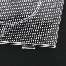 DIY套装2/4件套，包含方形洞洞板、熨烫纸和熔珠镊子 - 透明工艺材料，适用于手工项目、串珠洞洞板、配件，是冬季和新年活动的完美之选。 - 拼豆豆版 - 查看 5