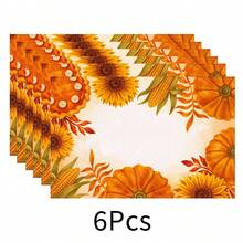 1pc Lemon Pattern Linen Placemat, Breakfast Mat, Coffee Coaster, Bowl Pad, Kitchen Accessory, Easy To Clean Dining Mat, Suitable For Home, Restaurant, Dining Decor, Holiday Gift, Gift For Friends, Multi-Piece Set - Multicolor - View 25