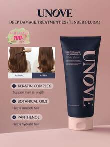 Unove 320ml Repairing Damaged Hair Essence (Soft Floral Fragrance), 30,000ppm Keratin Repair Hair Mask, 3000% Protein Content Increase Suitable For Severely Damaged Hair, Perming & Dyeing Repair, Contains 36 Amino Acids & Proteins, Subtle Woody Floral Scent, Lightweight Non-Greasy, Best-Selling Korean Hair Care, 320ml/10.82 Fl Oz - NỞ HOA MỀM 320m - Xem 1