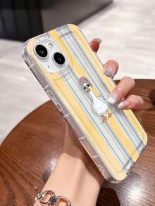 1个时尚个性化鸭子图案透明TPU减震手机壳，兼容 16、16 Pro、16 Plus、15、15 Pro Max、14、13、12、11、Pro Max - 無色 - 查看 3