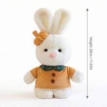 11.02 Inch Cute Rabbit Plush Doll, Soft And Fluffy Stuffed Rabbit Doll With Lace Dress And Carrot Accessories, Adorable Plush Rabbit Stuffed Animal With Bow Tie, Cute Stuffed Animal Pillow, Home Decor, Room Decor, Sofa Cushion Japanese Style Rabbit Plush - Multicolor - View 13