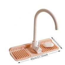 Morandi Design Faucet Drain Mat, Splash-Resistant Silicone, Multipurpose For Kitchen And Bathroom Countertops - Gris1 - View 2