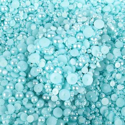 1100颗3-10毫米混合珍珠树脂水钻平底珍珠，DIY珠宝配件，适用于手机壳、镜子、杯子、工艺品、鞋子等。