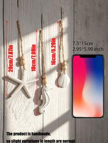 Bộ 3 món đồ trang trí treo tường chủ đề đại dương, hình sao biển trắng, cá ngựa và vỏ sò với hạt gỗ, đồ trang trí tường thủ công phong cách Boho, đồ trang trí lấy cảm hứng từ bãi biển, phù hợp cho phòng khách, phòng ngủ, phòng tắm, nhà ven biển, trang trí nội thất chủ đề đại dương, đồ treo tường lấy cảm hứng từ bãi biển, phù hợp với phong cách trang trí ven biển và kỳ nghỉ biển, trang trí nhà cửa thư giãn và thoải mái. - Kiểu B - Xem 12