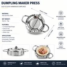 Creative Stainless Steel Dumpling Maker, Small/Medium/Large Size Kitchen Tool For Homemade Dumpling Skin, DIY Dumpling Mold - Silver - View 14