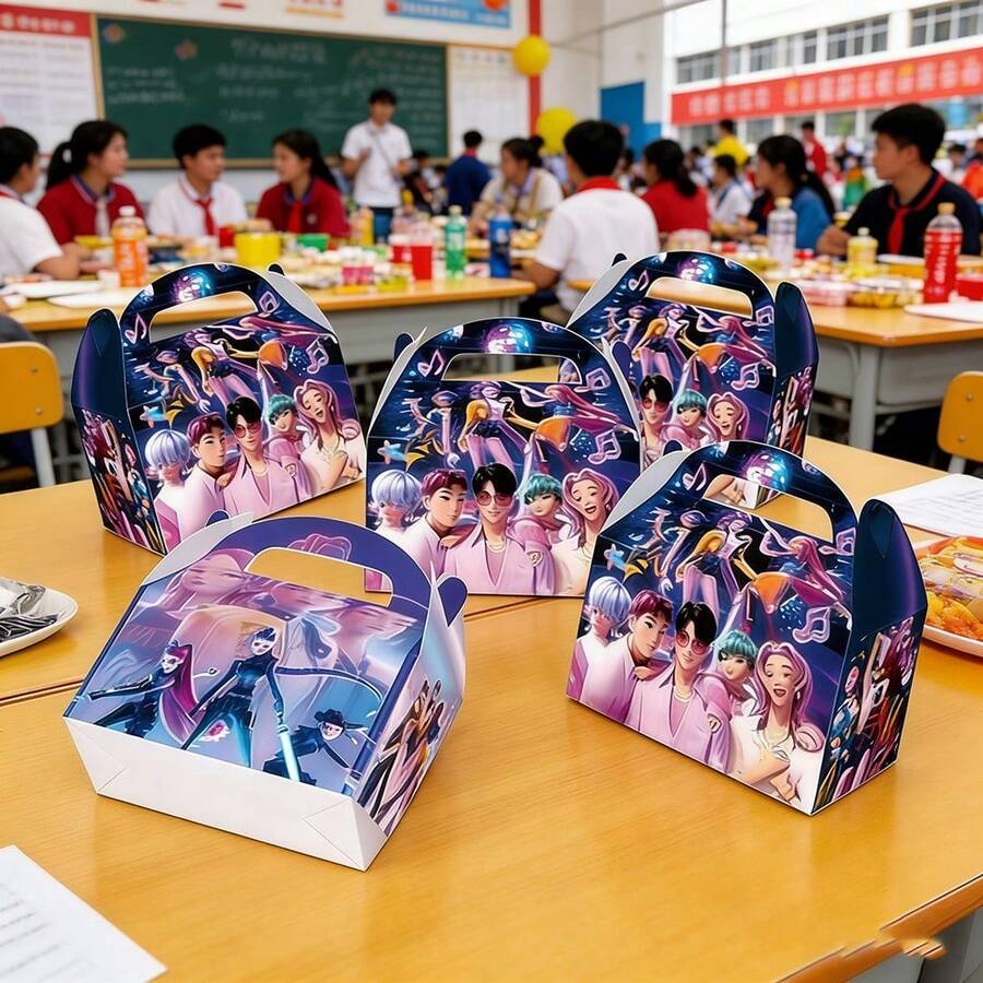 12 pièces Boîtes cadeaux série Démon, design style coréen K-Pop & INS, durable et robuste, convient pour les souvenirs, les cadeaux de fête, les doublures de cadeaux et les fêtes à thème Rumi, idéal pour l'emballage cadeau des jeunes fans, la décoration et l'emballage quotidien - Multicolore - Voir 1