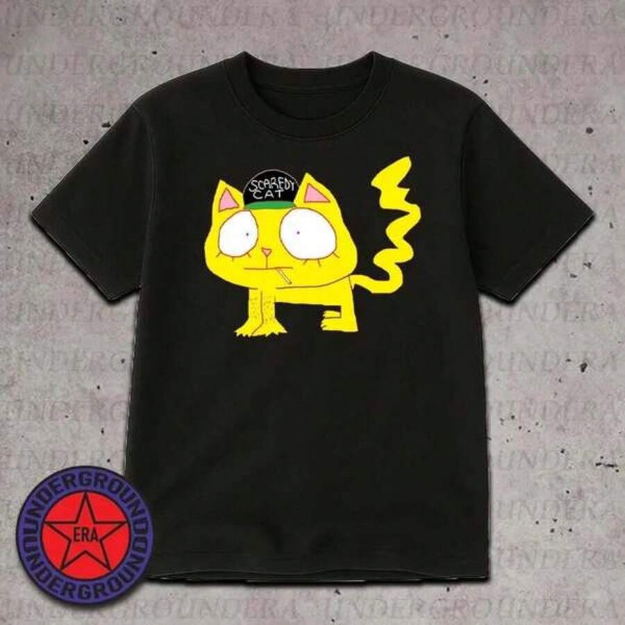 Wifiskeleton Suburban Daredevil Album Scaredy Cat T-Shirt Tee     Wifiskeleton Merch Nettspend OsamaSon Jaydes Xaviersobased - 黑色 - 查看 1