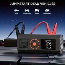 SUITU 汽車緊急啟動器 - 12V 緊急啟動器套件，便攜式啟動器，智能充氣泵，行動電源，內建 LED 燈的充氣機。注意：充氣機配備 7.4V 2000mAh 電池，緊急啟動器配備 14.8V 1500mAh 電池 - 无线 - 查看 3