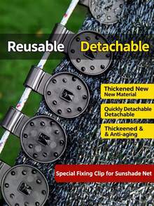 50/100pcs Greenhouse Shade Cloth Clips, Durable PP Shade Cloth Clips, High UV Index Black Round Plastic Shade Cloth Clips, Reusable And Removable Shade Cloth Locks, Suitable For Garden Netting, Outdoor Camping Equipment, Canvas, Mesh And Netting, Premium Fasteners, 1pc - Multiple Styles - View 3
