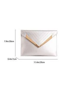 Túi cầm tay nữ thiết kế độc đáo, túi phong bì jacquard thời trang mới. - Bạc - Xem 2