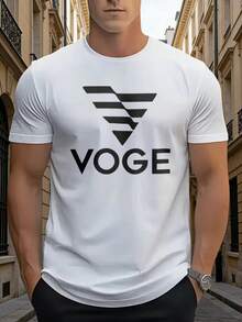 Men's Short-Sleeved T-Shirt With Print And Round Neck Design, Suitable For Everyday Wear In Spring And Summer. - White - View 8