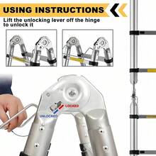 Vandise Telescoping A Frame Ladder 5M Extension Ladder Stainless Steel Folding Ladder With Stabilizer Bar 150kg Home Office Loft Garage - 5M(2.5+2.5) - 查看 4