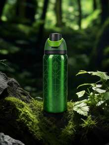OwaIa Green Note Melody Large Capacity Stainless Steel Water Bottle, 32oz/945ml With Straw, Exquisite Look, Double Wall Insulated For Hot&Cold Drinks/Iced Water, For Leisure Work Sports Indoor Outdoor, Ideal For Students Office Workers, Perfect Gift Choice - màu xanh lá - Xem 1