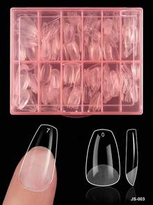 240Pcs Square/Almond/Coffin Nail Tips, Pre-Shaped Acrylic Nail Tips, Semi-Matte Full Cover Nail Tips,Clear Gel Press-On Fake Nails, For Nail Extension, Home DIY Manicure - Multicolor - View 10