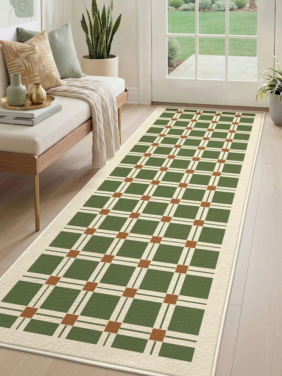 DAJIANG 1pc Striped Pattern Long Kitchen Mat/Doormat, Suitable For Bathroom, Kitchen, Outdoor, Indoor, Hallway, Bedroom, Living Room, Machine Washable, Easy To Clean, Non-Slip Bottom, Applicable For Bedroom Decor, Japanese/Nordic Style Decor, Bathroom Decor, Outdoor Decor