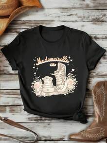 Dam-T-shirts - Svart - Visa 1