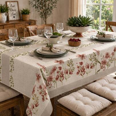 Toalha De Mesa Linhão Rústica Oxford Luxo 4/6/8 Lugares Varias Estampas