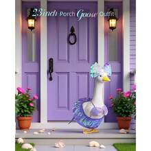 23-Inch Garden Goose Decor - Purple Ocean Princess Bikini Summer Outfit, Suitable For Cement Garden Statue, 3-Piece Set - A - View 5