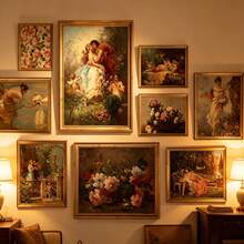 1/9 bức tranh sơn dầu lãng mạn cổ điển trên vải canvas, tranh treo tường trang trí phòng ngủ, nhà cửa, đồ trang trí thẩm mỹ, có khung tùy chọn, tranh trang trí tường phong cách cổ điển nữ thần và hoa, tranh canvas không khung trang trí phòng khách, phòng ngủ, phòng tắm, nhà bếp, văn phòng. - nhiều màu - Xem 11