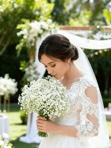 12/6 cành hoa baby's breath trắng nhân tạo, trang trí đám cưới, bó hoa số lượng lớn, kết cấu chân thực, trang trí nhà/văn phòng, cắm hoa, bình hoa trang trí bàn, trang trí sân vườn ngoài trời, trang trí tiệc cưới, sinh nhật, cô dâu. - trắng - Xem 9