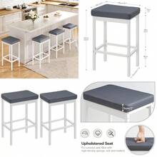 HOOBRO Bancos para Barra de Cocina WG21BY01 - Blanco y Gris - Ver 1