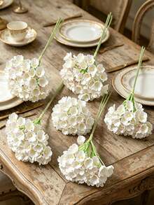 Mehrfarbiger Mini-Blumenstrauß aus Kunstblumen, kleine künstliche Blumenstiele, geeignet für DIY-Basteln, Hochzeits-Ansteckblumen, Scrapbooking, Dekoration und Brautstrauß-Accessoires - Verschiedenfarbig - Übersicht 5