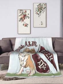 Texas A&M Merch Aggies Throw Blanket Warm Blankets Breathable Air Conditioner Blanket For Car Classic Outdoor Blankets For Picnic For All Season - Black - View 6