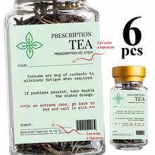 6张趣味茶饮处方标签贴纸套装 - 新奇茶瓶贴纸，幽默处方贴纸，是交换礼物、办公室恶作剧、节日派对装饰、酒瓶、茶叶罐和派对小礼物的完美之选 - C - 查看 4