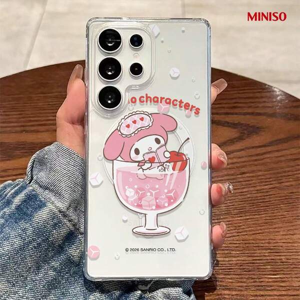 Casing Ponsel Transparan Magnetik Sanrio My Melody Cherry Soda untuk Samsung S26 Ultra/S26 Edge/S26 Plus/S26/S25 Ultra/S25 Plus/S25/S25FE/S25Edge/S24Ultra/S24Plus/S24/S24FE/S23FE/S23Ultra/S23Plus/S23/S22Ultra/S22Plus/S22/A07/A06/A15/A16/A17/A35/A36/A37/A54/A55/A56/A57 The Girlfriend