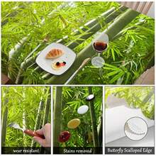 Swono - Mantel de de naturaleza con luces de sol, rectangular, diseño de árbol de, lavable, a cuadros, para cocina, cena, 52 x 70 pulgadas - Bamb - Ver 7