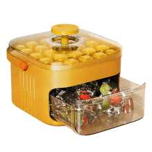 Compact Ice Trays For Freezer With Lid And Bin, 50 Grids Press-Type Mini Ice Maker With 2 Trays And Scoop, One-Click Demolding, Space-Saving Small Ice Bucket For RV, Office, Mini Fridge, Green - 白色 - 查看 8
